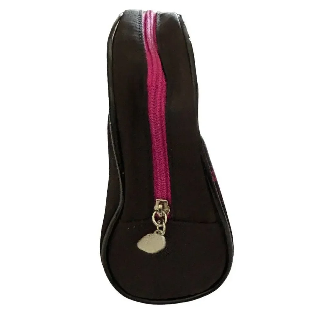 NEW! Lancome Black Fuchsia Joie de Vivre Cosmetic Makeup Clutch Travel Bag